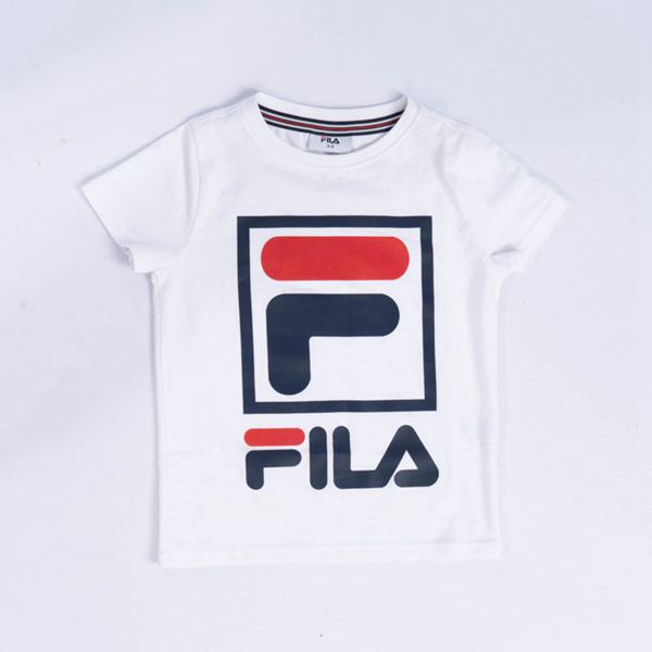 Fila Stacker Boy's T-Shirts - White,NZ 127-46187